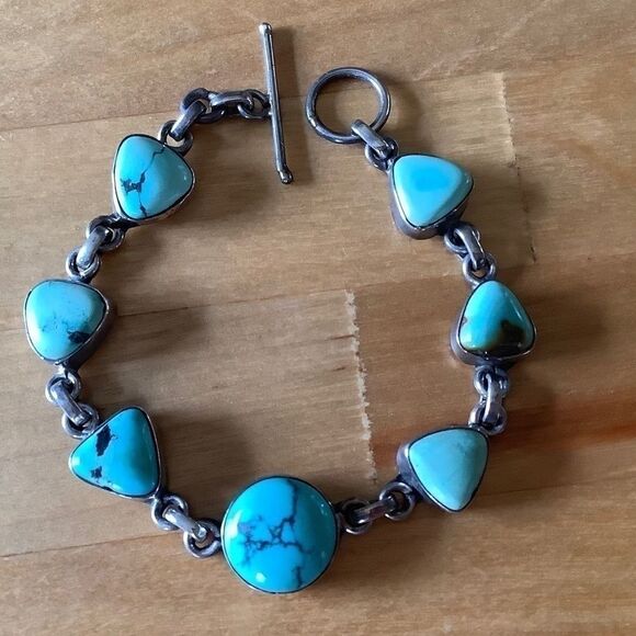 STERLING SILVER 925 TURQUOISE BRACELET​ - Picture 1 of 8